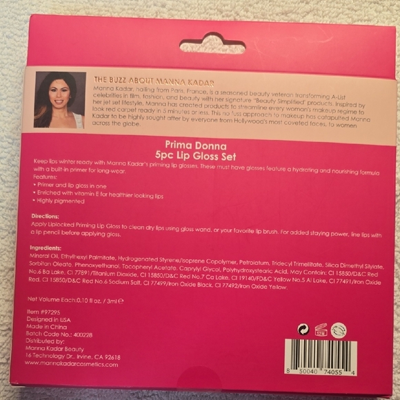 Manna Kadar Pink and Red Lip Balm & Gloss Collection - Picture 2 of 3